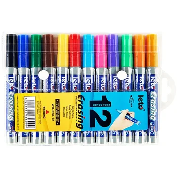 12 Colori Pennarelli Cancellabili per Lavagna Bianca ad Asciugatura Rapida e Alta Capacità per Insegnamento, Riunioni, Cancelleria da Ufficio e Materiale Scolastico.