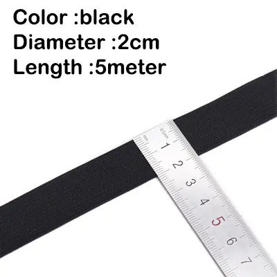 5Meters Sewing Elastic Band Heavy Stretch High Elasticity Knit Elastic Band for Sewing Waistband Elastic White black 10-60MM - Image 15