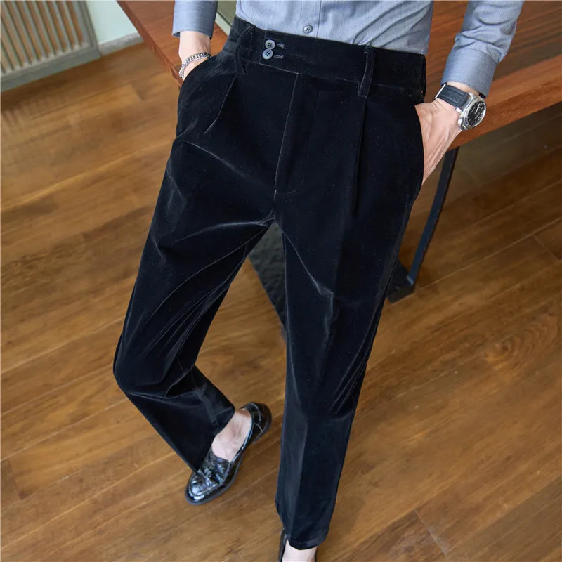 Gabriela Coll Garments NO.198 Crushed Velvet Trousers - Black | Garmentory