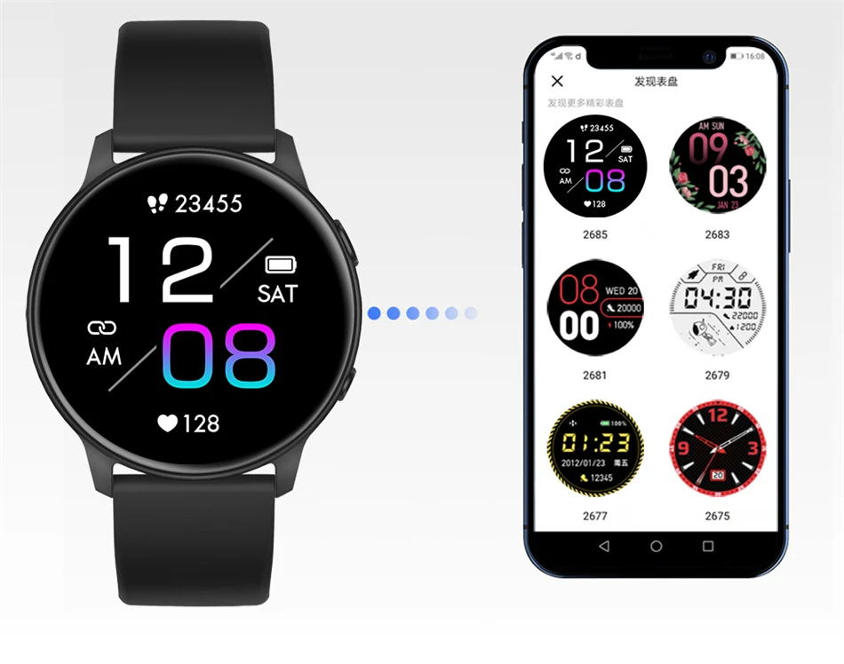 2022 New Fashion Smart Watch Men Fitness Bracelet Heart Rate Blood Pressure Monitoring Sports Tracker Smartwatch Gift for Women