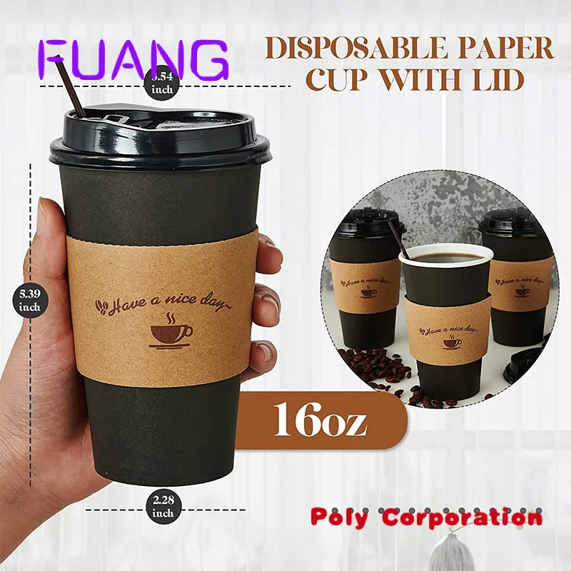 Customized Logo Double Walled 12oz 14oz 18oz 24oz Coffee Cup