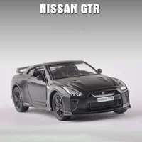 1:36 Nissan GTR Alloy Car Model Toys Genuine License Metal Diecast Simulation Boy Sports Car Matte Metallic Black A295 1