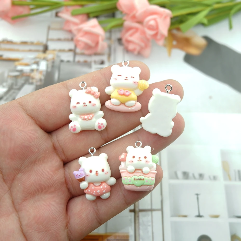 수지 토끼 참 장식품, 쥬얼리 제작용 DIY 귀걸이 팔찌 펜던트 액세서리 부자재 대량 도매