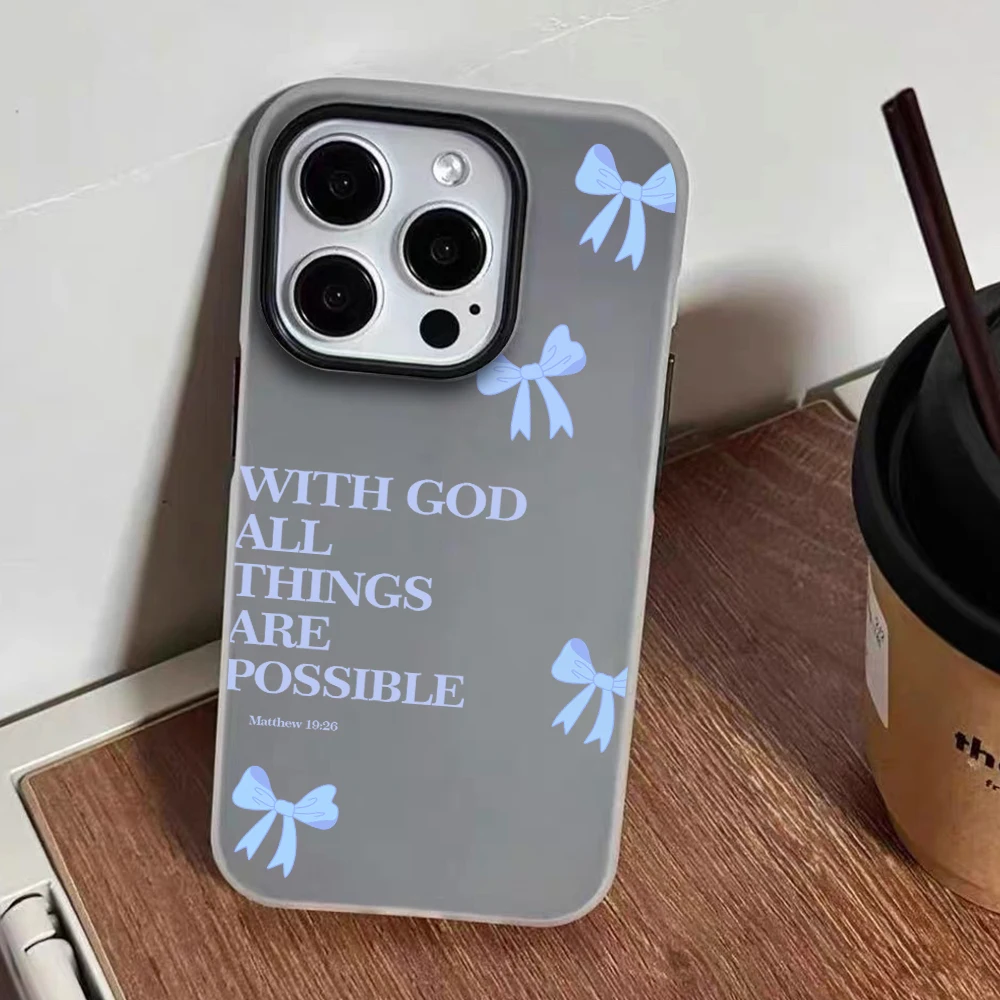 Christian Bible Bow Girl Shockproof Silicone Phone Case