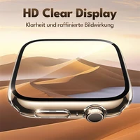 Verre + coque pour Apple Watch 46mm 44mm 40mm 49mm 41mm 45mm 42mm, accessoire de protection d'écran, iwatch série Ultra 11 10 9 SE 8 7 6 6