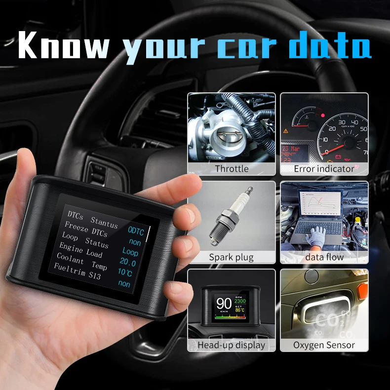 OBD HUD P10 Car OBD2 Head Up Display HUD On Board Computer Digital 7 S95656670a6fe40bba8a81fb6fbf817fbE