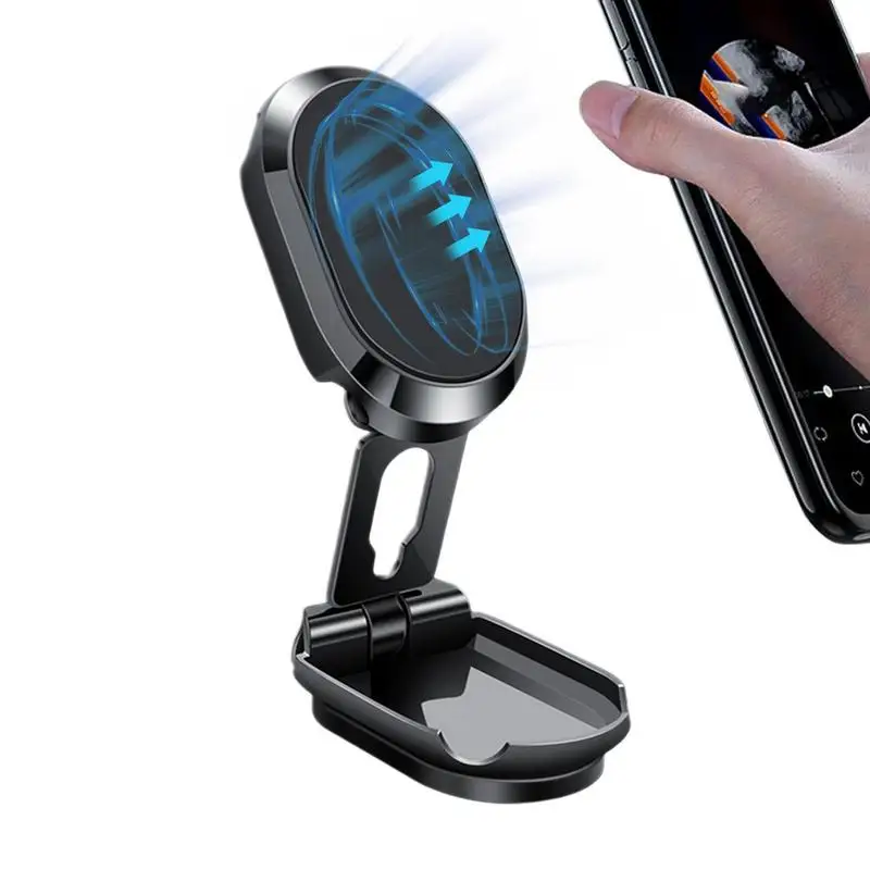 

Magnetic Phone Holder For Car Alloy Folding Magnetic Car Phone Holder Strong Magnet Car Phone Mount With 360 Degree Rotation
