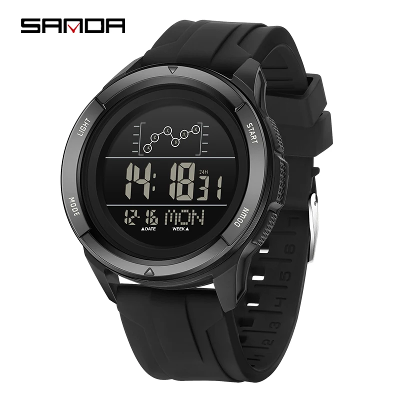SANDA Men's Multifunctional LED Digital Sports Watch - Waterproof with Alarm Clock