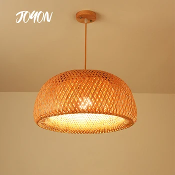 Hand Knitted Bamboo Pendant Lights Chinese Style Weaving Hanging Lamp 2
