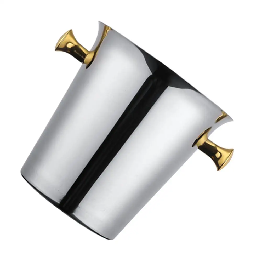 Ice Bucket Container for Bar Beer Buckets Round Cooling Stainless Steel