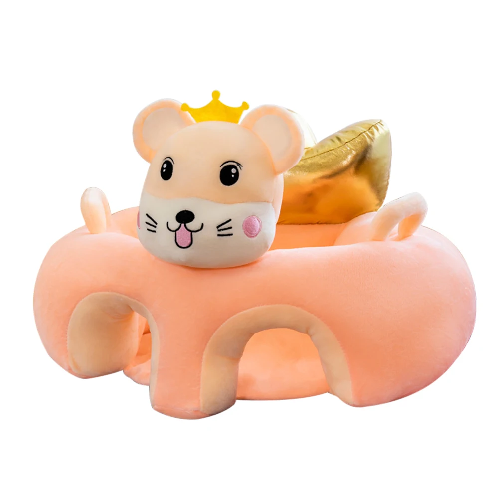 Baby Support Seat Cover Infant Cartoon Animal Plush Learning To Sit Sofa Skin Cushion Sofa Plush Pillow Toy Animal
