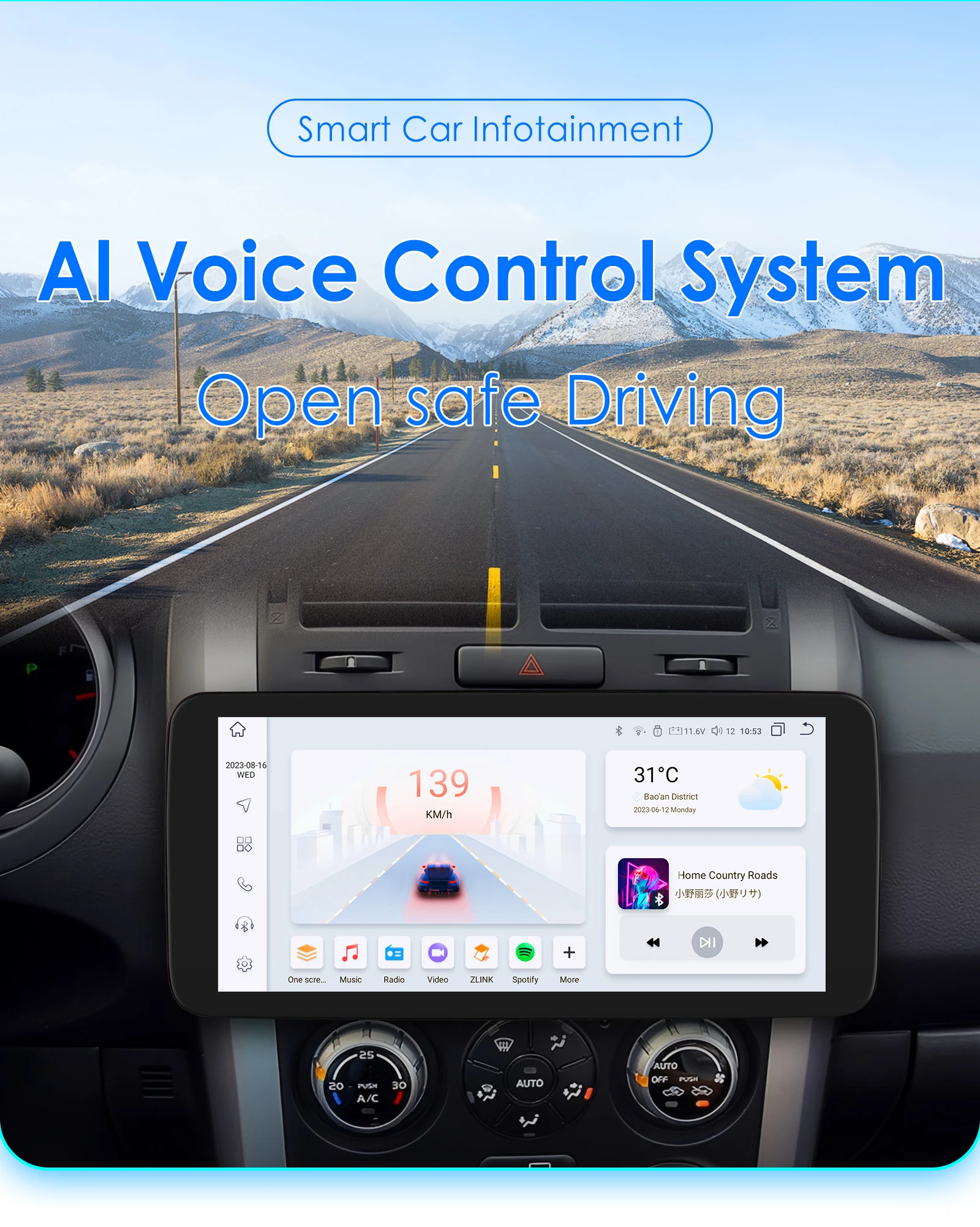 10,33 "7862 Carplay Android Auto 1din Auto radio mit 360 Drehbare Bildschirm Multimedia Player 4G Autoradio GPS Navi Head Unit WIFI – Detail 1