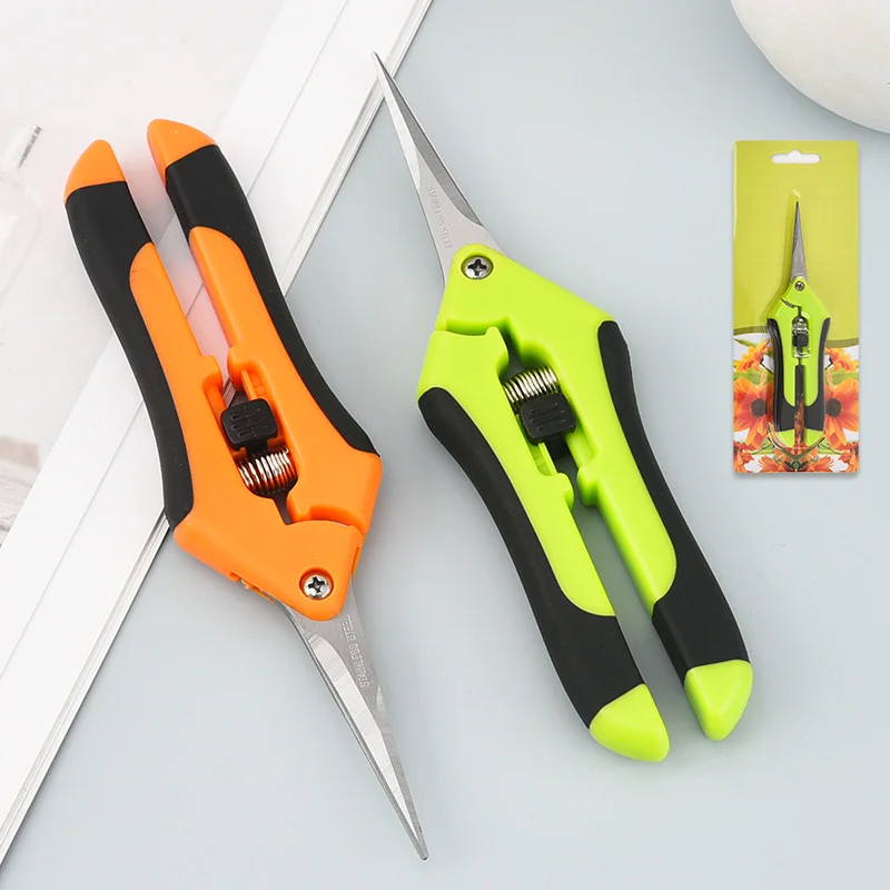 

Garden Pruning Shears Stainless Steel Pruner Fruit Picking Secateurs Potted Weed Pruning Scissors Straight Elbow Pruning Tools