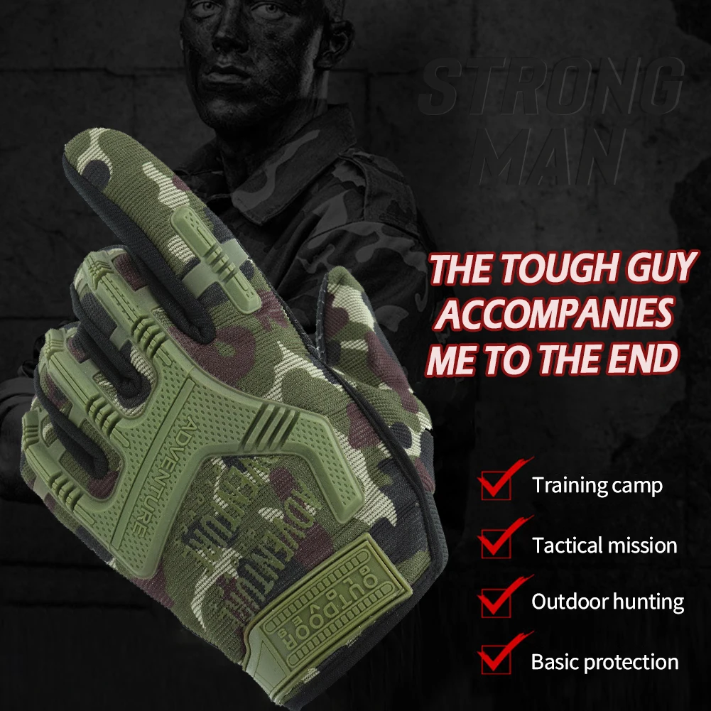 Hard Knuckle Tactical Gloves Men Full Finger Gloves Shooting Airsoft Combat Hunting Hiking