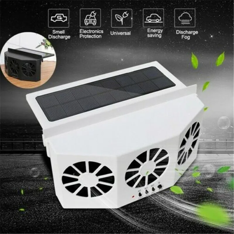 Solar Powered Car Cooling Fan Window Radiator Fan Air Vent Exhaust Cooling Radiator Ventilation System 3 Cooler Auto electric fan car fan air conditioning fan