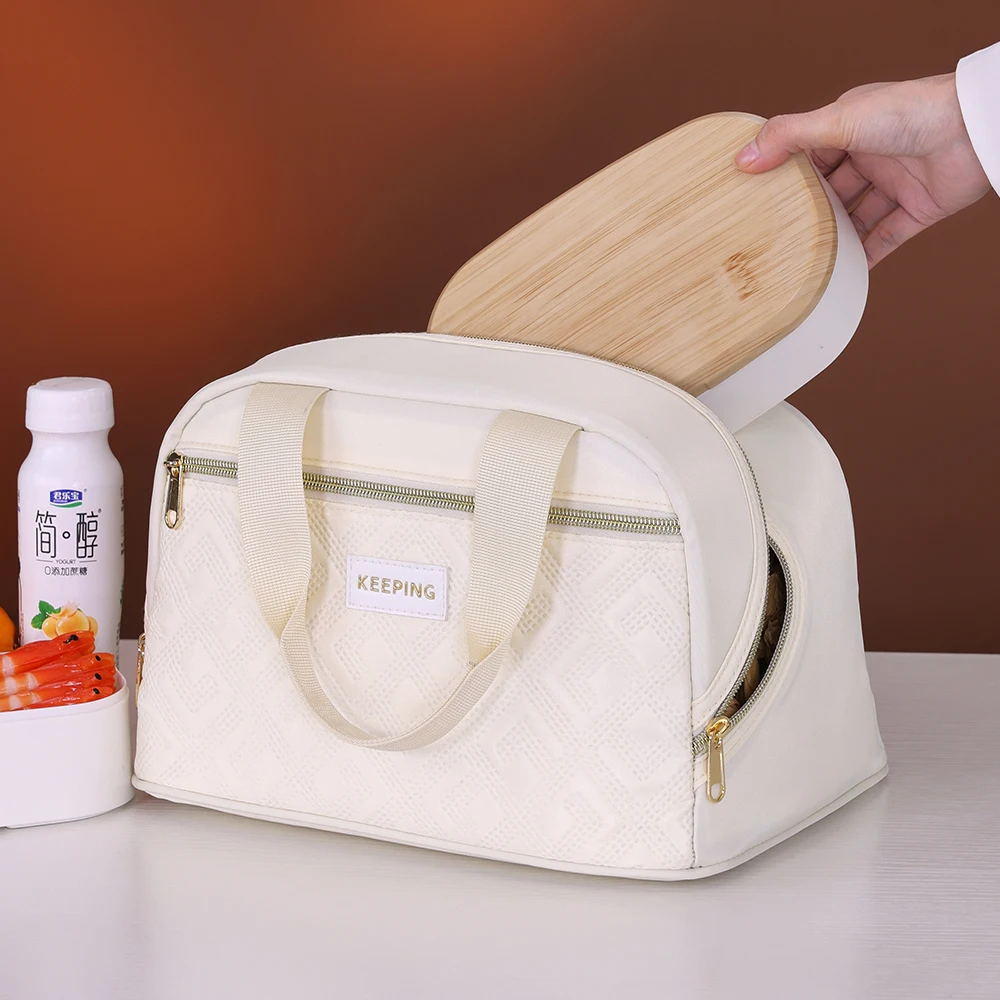 Große Lunchtasche für Damen, wasserdicht, prägnant, praktisch, frische Kühltaschen, Thermo-Frühstücks-Lebensmittelbox, tragbar, für Picknick, Reisen – Detail 12