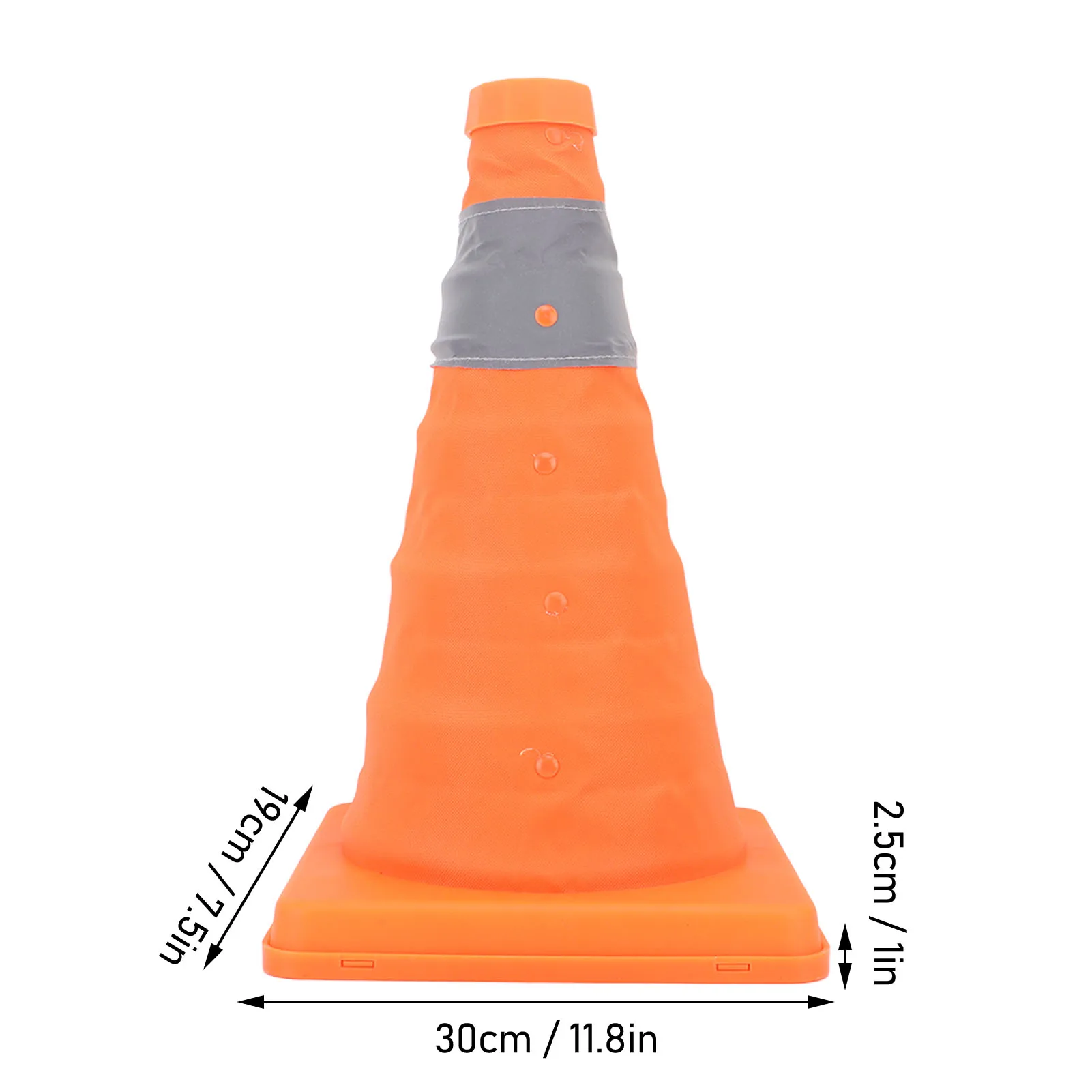 Delineator Post Cone Collapsible Traffic Safety Cones Reinforced Base Folding Reflective 30cm Height
