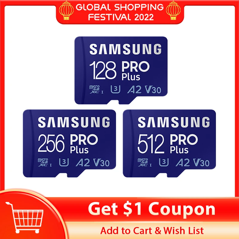 16gb micro sd card SAMSUNG 512GB Memory Card PRO Plus 256GB microSDXC UHS-I Card A2 U3 V30 128GB TF Card High Speed Read Max 160MB/s For Computer best memory card