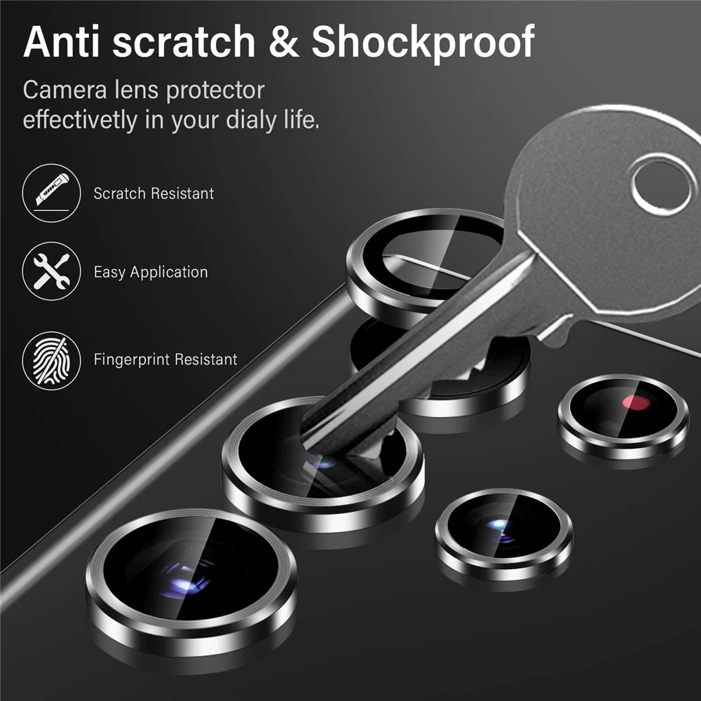 Premium Camera Lens Protector Aluminum Alloy Metal Tempered Glass Film for Samsung Ultra Series Accessories