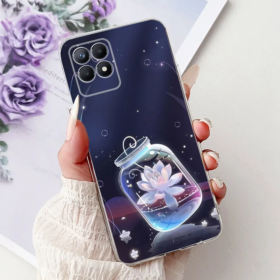 Luxury Butterfly and Love Flowers Clear Phone Case - Cool Painted Design