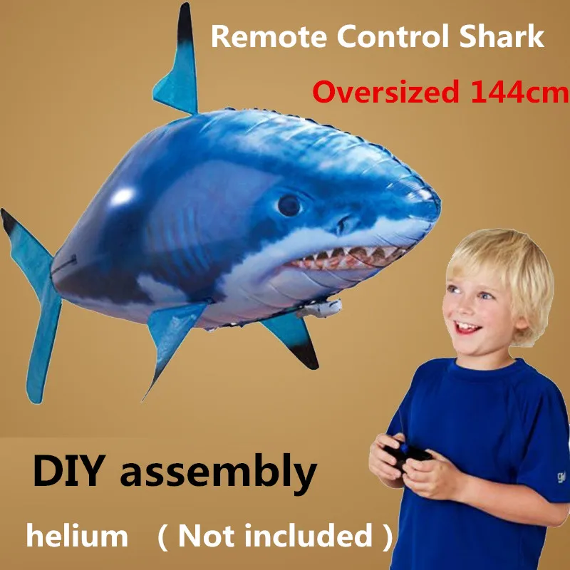 144cm Remote Control Shark Toy Rc Inflatable Balloon Toy Diy Assembly Decor  Toy Gifts Helium （not Included） - Rc Animals - AliExpress