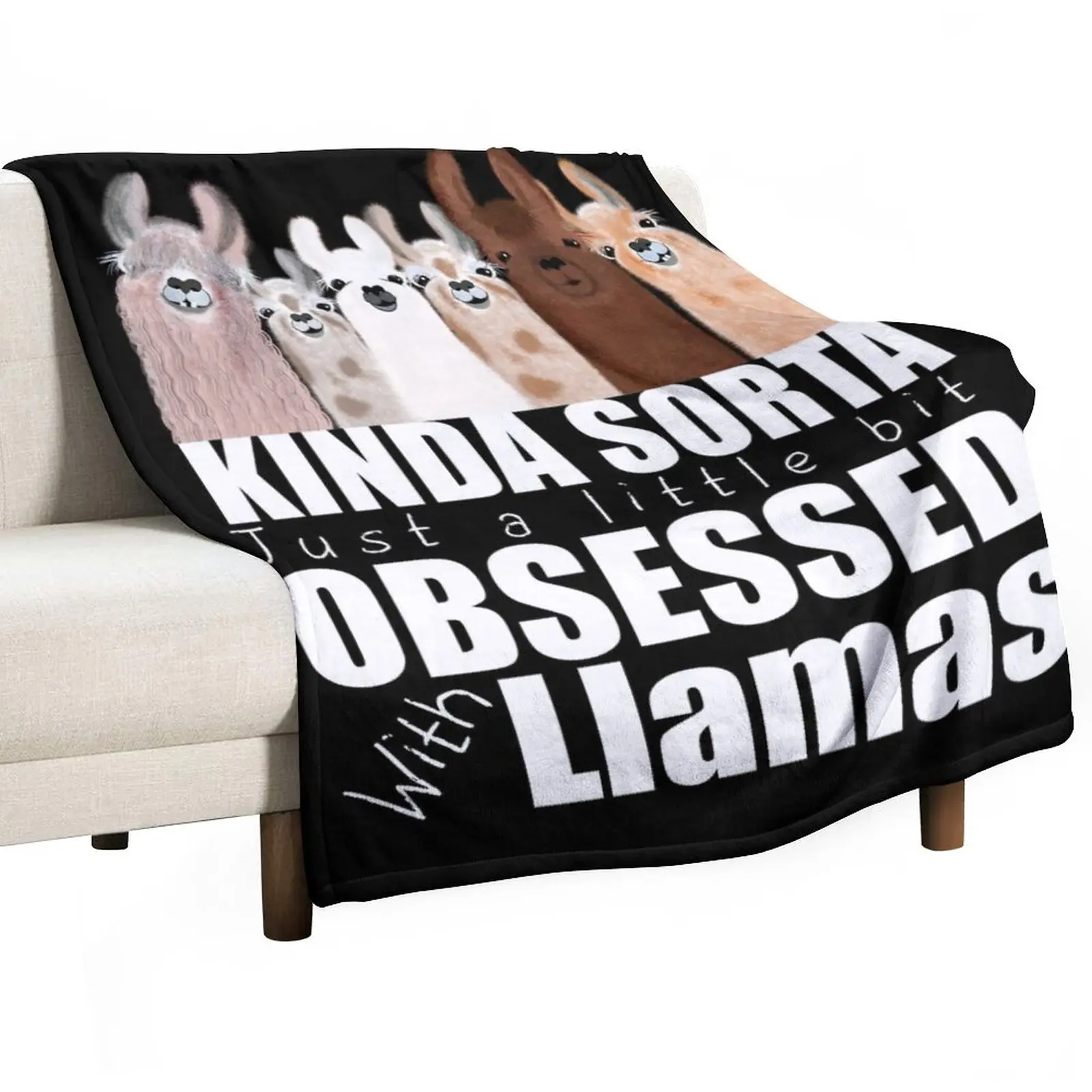 

Obsessed with llamas just a little bit Throw Blanket Summer Soft Beds For Sofa Thin Custom Blankets