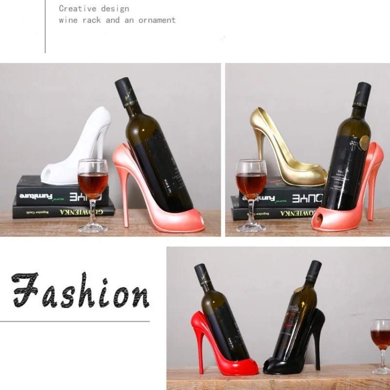 Creative Resin High Heel Shape Wine Rack Red Wine Rack Home Decoration