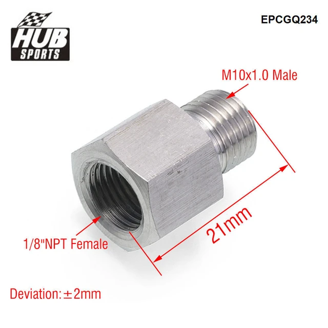 Metric Adapter, 1/8 inch NPT to M10X1