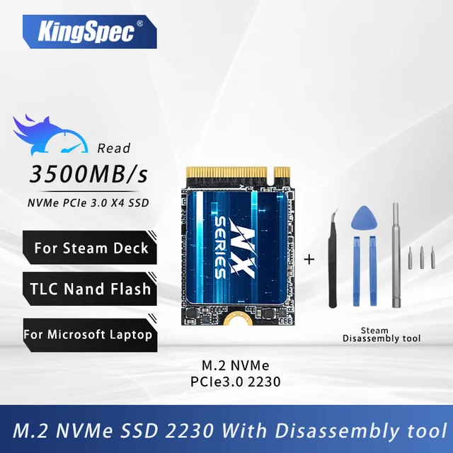 KingSpec 256GB M.2 2230 SSD, M2 NVMe SSD Gen3x4 - Read Speed up to  3500MB/s, Internal PCIe3.0 SSD Compatible with Steam Deck/Microsoft Surface  Pro