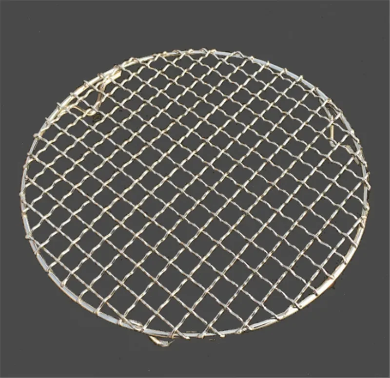 304 stainless steel round grill net with foot barbecue meshes Cooling Rack steam baking rack smokeless rotisserie grill cover stainless steel grill net