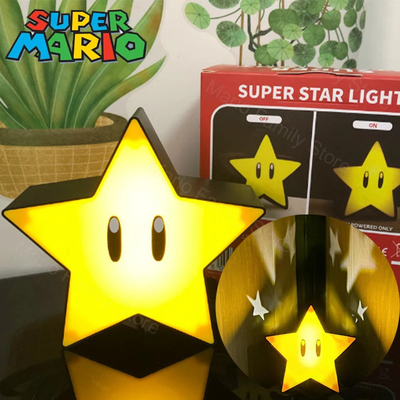 Super Mario Bros Lamp Anime Super Star Light Led Night Light Usb Charging Desk Lamp For Kids Room Decoration Ornaments Giocattoli Regalo