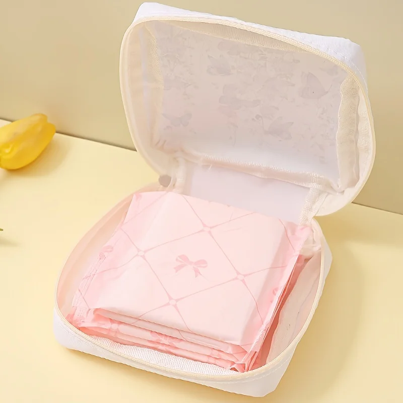 Purple butterfly printed sanitary napkin storage bag, women's lightweight tissue bag, sanitary tissue bag