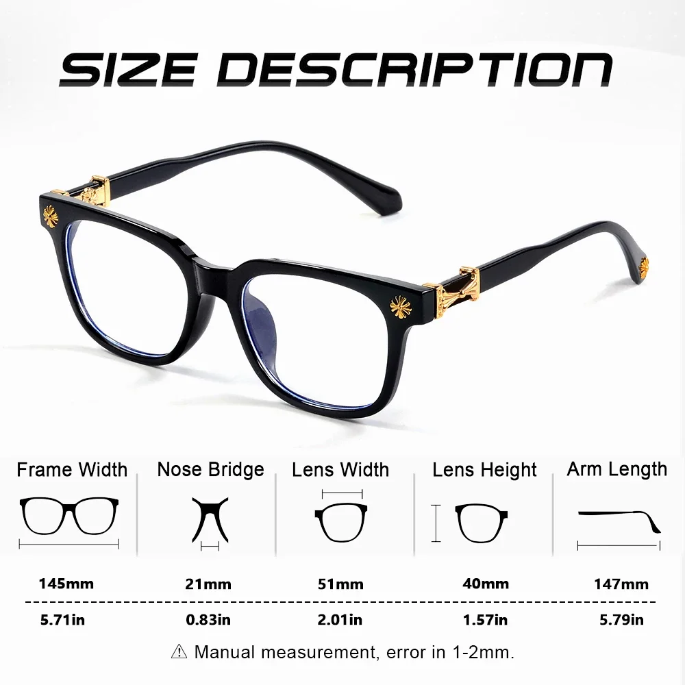 2-Pack Anti-Blue Light Glasses – Square Frame Unisex Computer Eyewear 3