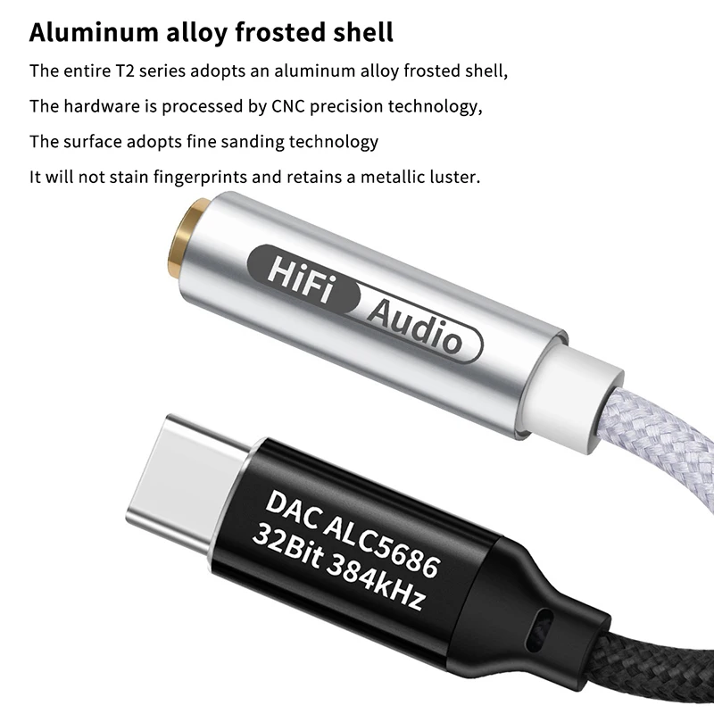 타입 C - 3.5mm HiFi DAC 헤드폰 앰프 CX31993 칩 USB C 오디오 디코더 AMP 어댑터 DAC 앰프 (아이폰 16/안드로이드용)