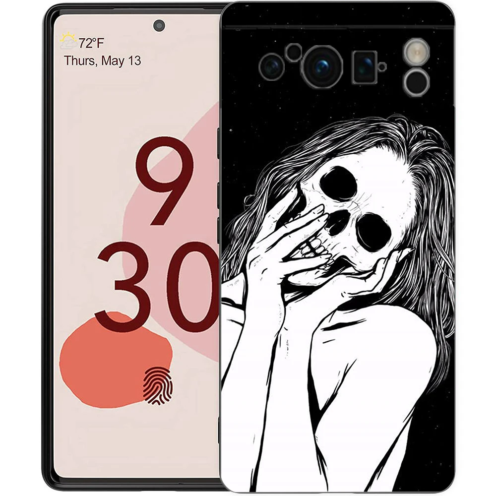 Skeleton Design Shockproof Black Silicone Phone Case