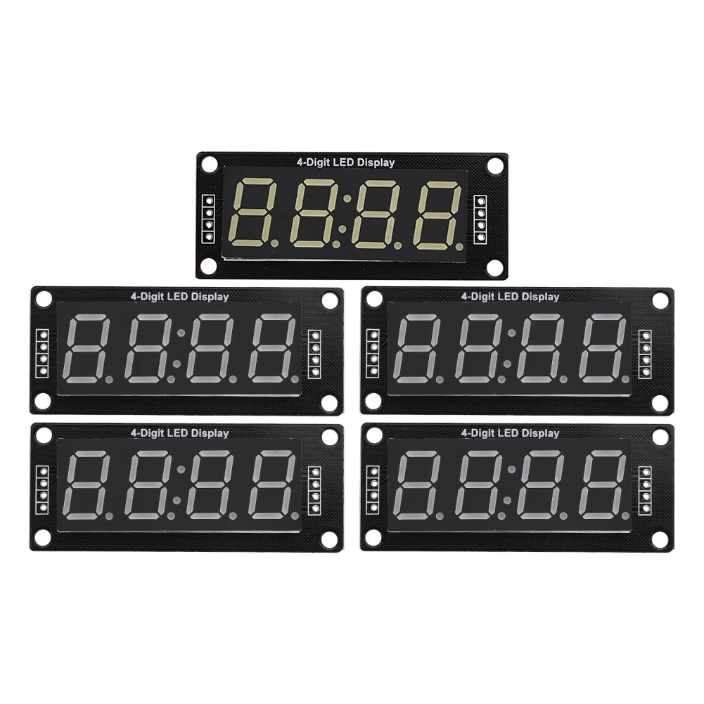 4 Stuks 0.36 Inch 4-cijferige TM1637 Digitale Buizen - 7-Segments LED Display (Wit)