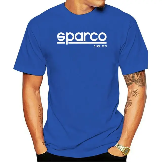 New Anti Pollution t shirt Sparco Corporate Charcoal t shirt Classic Printing Washable Breathable Reusable t shirt SkyblueMen