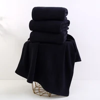 Premium Black Towels Set Ultra Soft Highly Absorbent water  non fading small square scarves barber shop Towel etc daily supplies 2