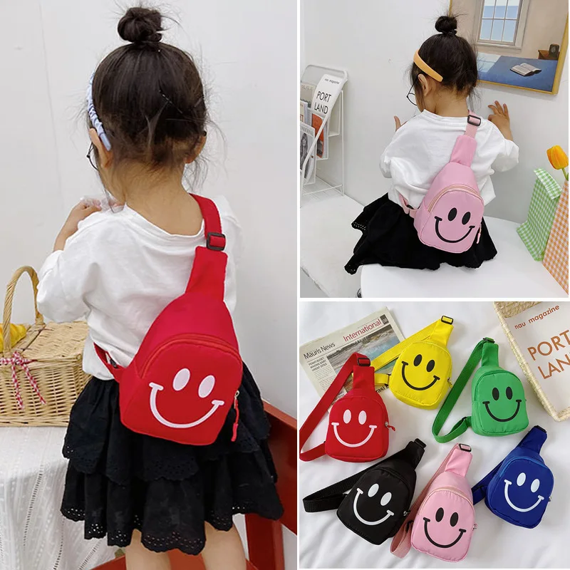 

Cute Baby Backpacks Smile Children Boy Girl Chest Crossbody Outdoor Sports Bags Travel Harness Bag Adjustable Kids Backpack