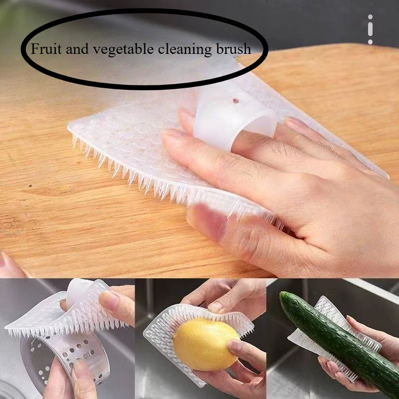 Fruit and vegetable cleaning brush Bendable fruit and vegetable brush Sink cutting board gap