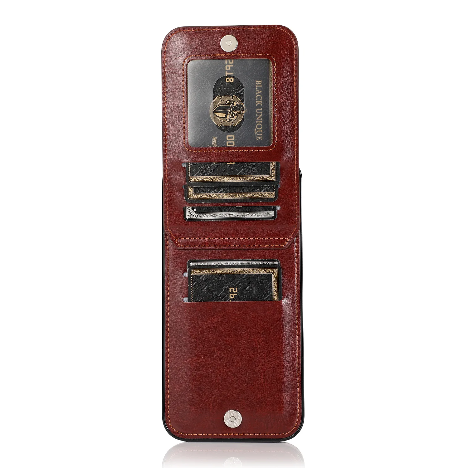Luxury Leather Card Holder Flip Case - Designer Fashion Phone Cover