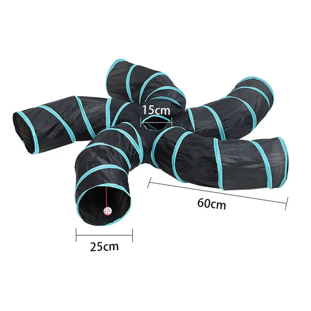 Foldable Cat Tunnel Toy 5 Ways Interactive Playing Tube Pet Game Tunnels Durable Polyester Playpen For Kitten 3