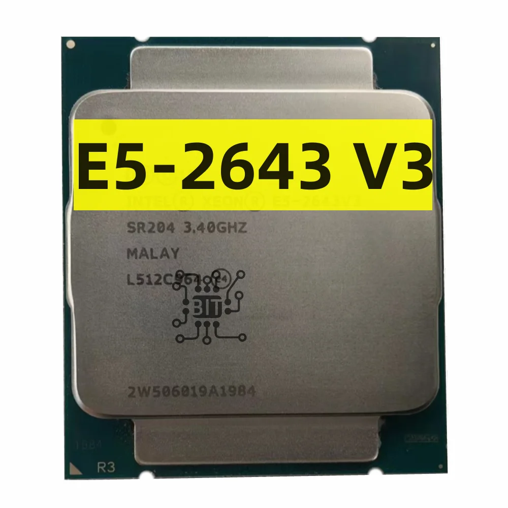 Used Xeon cpu E5-2643V3 3.40GHZ 20M 6CORES 22NM E5 2643 V3 LGA2011-3 ...