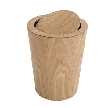 Pattumiera per ufficio in legno da 9 litri in stile nordico cucina per uso domestico bagno pattumiera pattumiera secchio per la conservazione dei rifiuti con coperchio 1