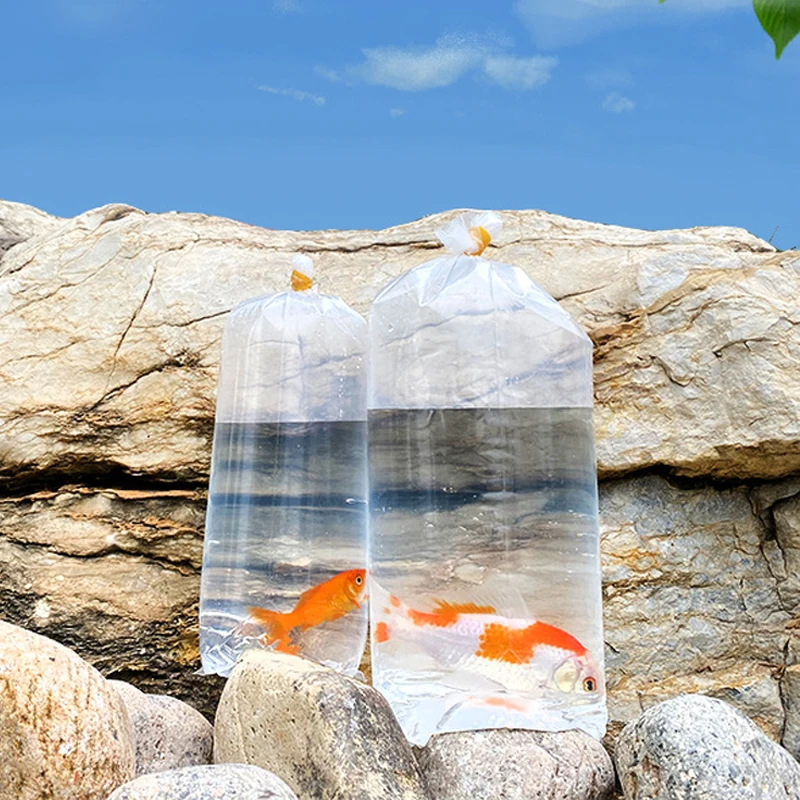 Aquarium Breathing Bags 50Pcs Live Fish Breather Bag Transport LongLife Fish Shrimp Delivery LeakProof Plastic Inflatable