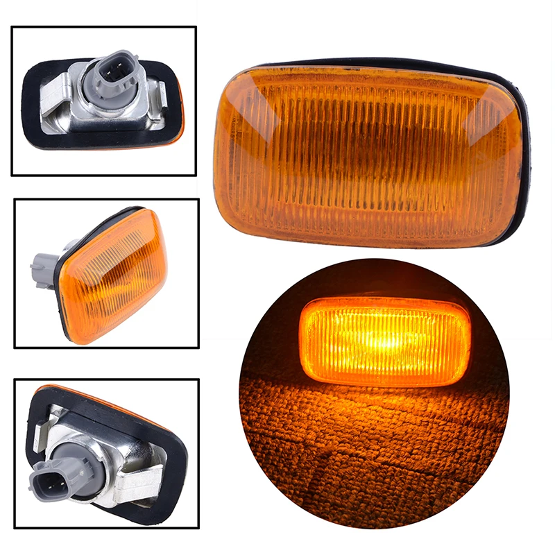 1pc Car LED Side Marker Turn Signal Lamp Front Bumper Dynamic Side Marker Light Fit For Toyota Land Cruiser LC100 1998-2007