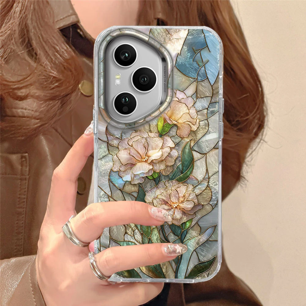 Korean Retro Gradient Rose Flower Phone Case