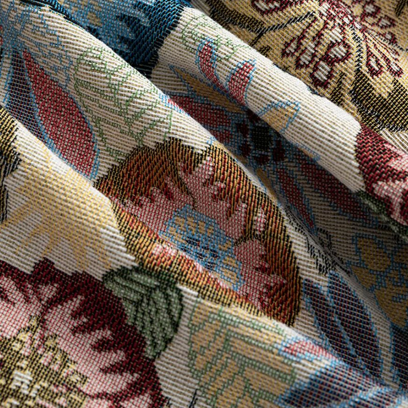 Ölgemälde-Stil Stoff Blumengarn gefärbt Jacquard Stoff Kleidung DIY Nähen Gepäck Kissen dekoratives Tuch im halben Meter – Detail 4