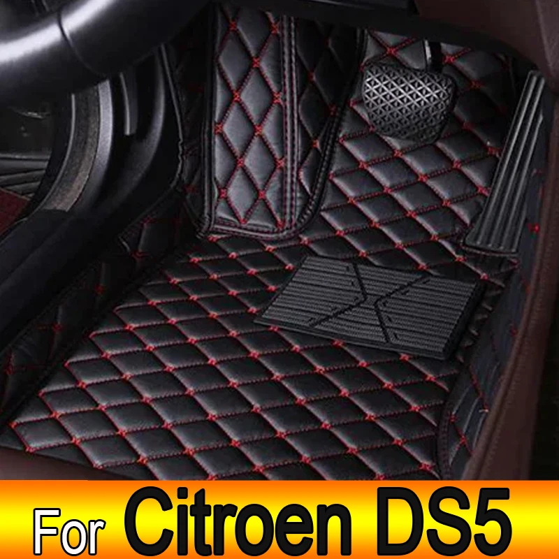 

Car Floor Mats For Citroen DS5 DS 5 2011~2018 Durable Anti Dirty Pad Rugs Luxury Leather Mat Carpets Full Set Car Accessories