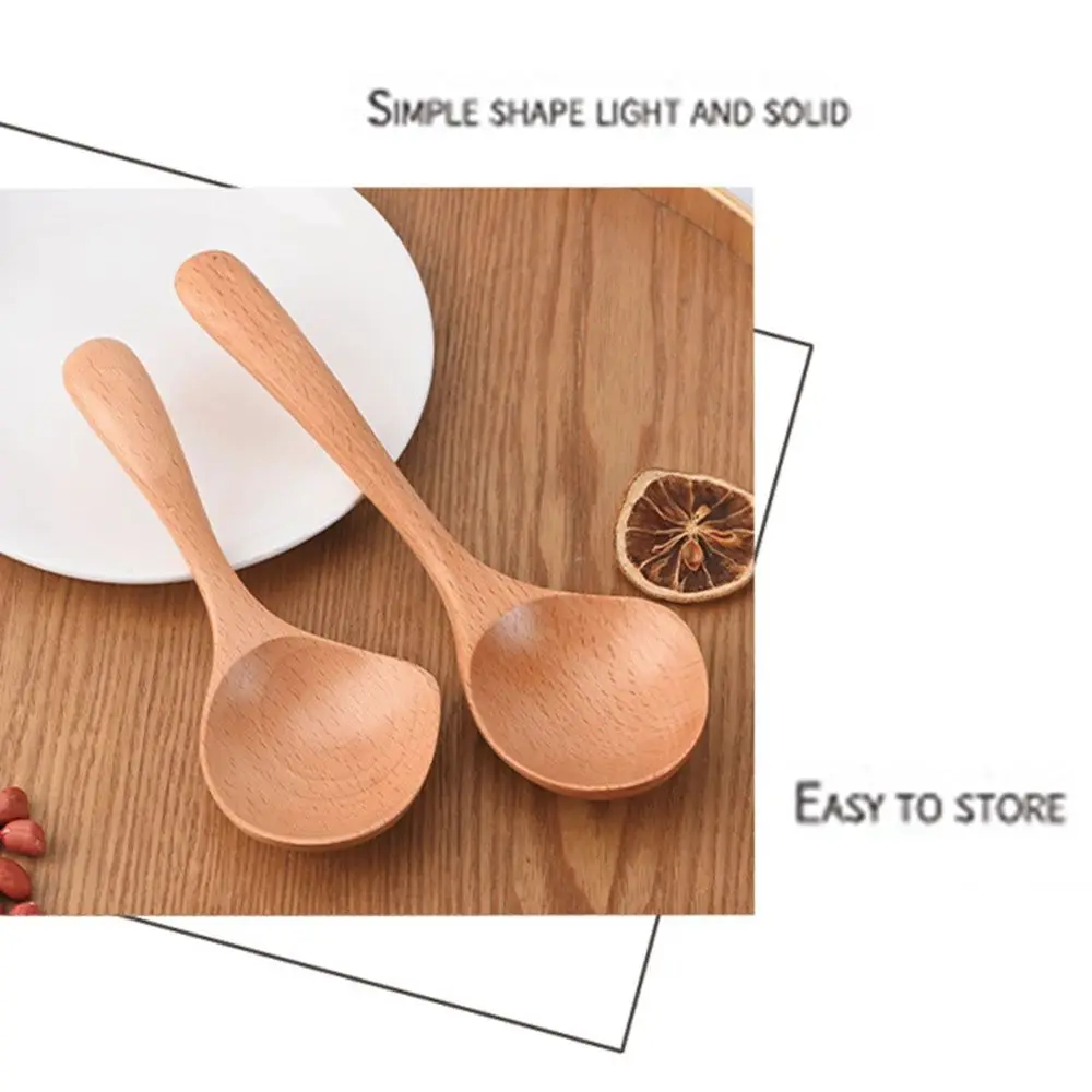 Description Picture 6 of itemWooden Soup Ladle Long Handle Large Spoon Wood Scoop Kitchen Serving Spoon Rice Soup for Snacks Fruit Mixing Scoop